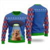 Capybara Alien Ugly Christmas Sweater Royal