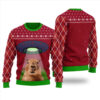 Capybara Alien Ugly Sweater Cardinal Red