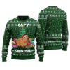 Capybara Christmas Sweater Forest Green