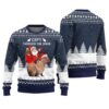 Capybara Santa Through The Snow Ugly Christmas Sweater Navy