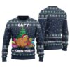 Capybara Ugly Christmas Sweater Navy