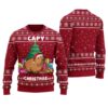 Capybara Ugly Sweater Cardinal Red