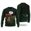 Cat Makes Selfie Funny Ugly Christmas Sweater Forest Green