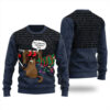 Cat Makes Selfie Funny Ugly Christmas Sweater Navy