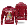 Cat Xmas Tree Ugly Sweater Cardinal Red