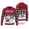 Chillin Snowman Funny Ugly Christmas Sweater Cardinal Red