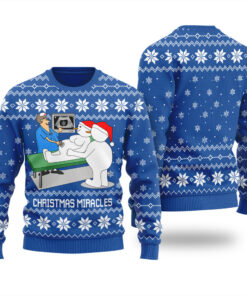 Christmas Miracles Funny Ugly Christmas Sweater Royal