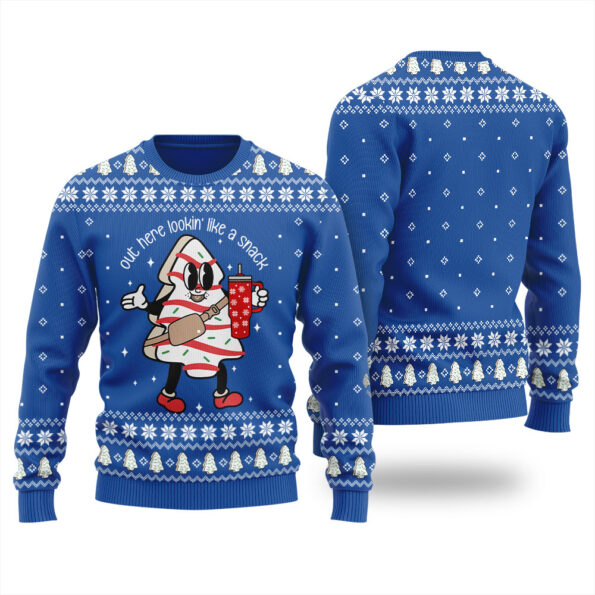 Christmas Tree Cake Ugly Christmas Sweater Royal