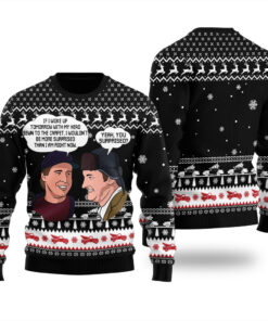 Clark Griswold Cousin Eddie Ugly Christmas Sweater Black