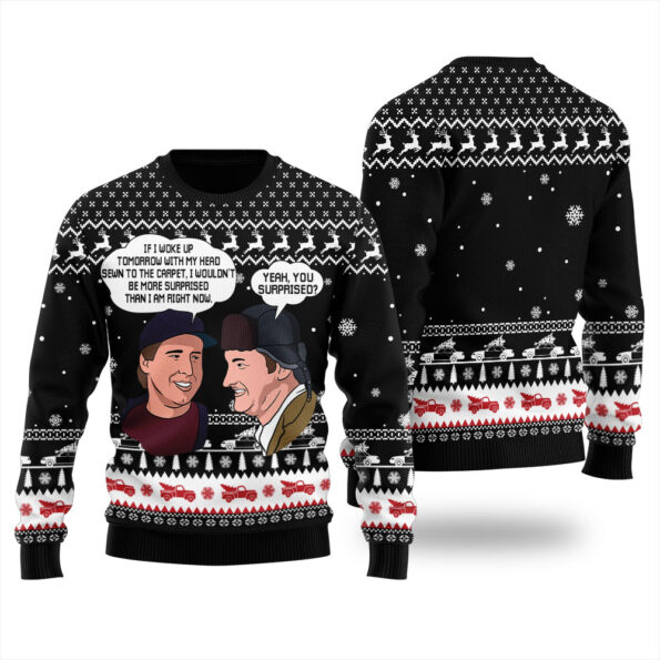 Clark Griswold Cousin Eddie Ugly Christmas Sweater Black