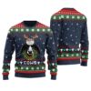 Cool Cow Funny Ugly Christmas Sweater Navy
