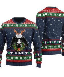 Cool Cow Funny Ugly Christmas Sweater Navy