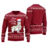 Cool Llama Christmas Sweater Cardinal Red