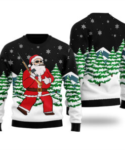 Cool Santa Ugly Christmas Sweater Black