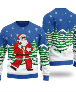 Cool Santa Ugly Christmas Sweater Royal
