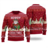 Cowboy Santa Christmas Sweater Cardinal Red