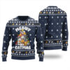 Cute Meowy Ugly Christmas Sweater Navy