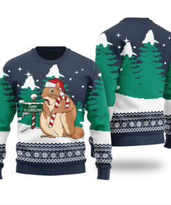 Cute Squirrel Funny Ugly Christmas Sweater Navy