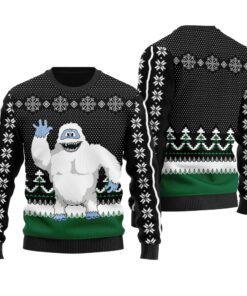 Cute Yeti Ugly Christmas Sweater Black
