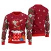 Dabbing Santa Christmas Sweater Cardinal Red