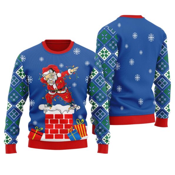 Dabbing Santa Ugly Christmas Sweater Royal