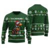 Dachshund Through The Snow Ugly Christmas Sweater Forest Green