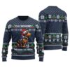 Dachshund Through The Snow Ugly Christmas Sweater Navy