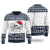 Dead Inside Skeleton Jolly AF Ugly Christmas Sweater Navy