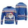 Dont Stop Believin African American Santa Claus Ugly Sweater Royal