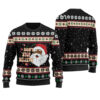 Dont Stop Believin Black Santa Claus Ugly Christmas Sweater Black