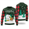 Everything Is Fine Capybara Ugly Sweater Forest Green