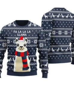 FA LA LA LA Christmas Sweater Navy
