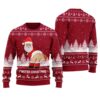 Farter Christmas Funny Santa Ugly Christmas Sweater Cardinal Red