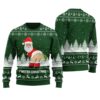 Farter Christmas Funny Santa Ugly Christmas Sweater Forest Green