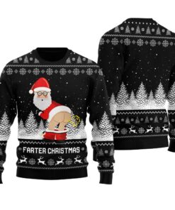 Farter Christmas Funny Ugly Christmas Sweater Black