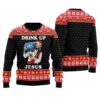 Festive Jesus Party Savior Ugly Sweater Black