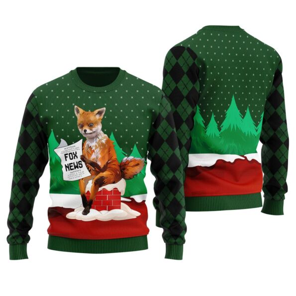 Fox News Christmas Sweater Forest Green