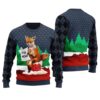 Fox Reading News Christmas Sweater Navy