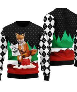 Fox Reading News Ugly Sweater Black