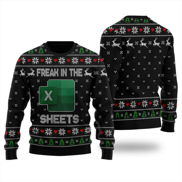 Freak In The Sheets Ugly Christmas Sweater Black