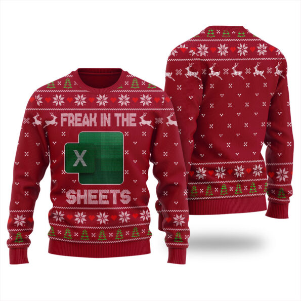 Freak In The Sheets Ugly Sweater Cardinal Red