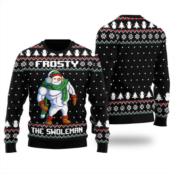 Frosty Swoleman Christmas Sweater Black