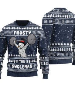 Frosty The Swoleman Christmas Sweater Navy