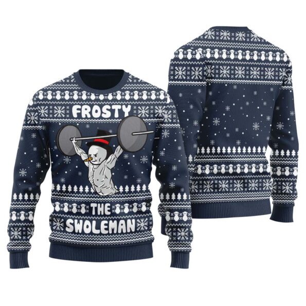 Frosty The Swoleman Christmas Sweater Navy