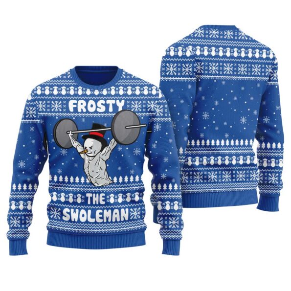 Frosty The Swoleman Ugly Sweater Royal