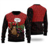 Funny Cat Ugly Christmas Sweater Black