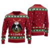 Funny Cow Ugly Christmas Sweater Cardinal Red