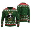 Funny Cow Ugly Christmas Sweater Forest Green