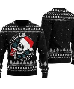 Funny Jingle Juice Ugly Sweater Black