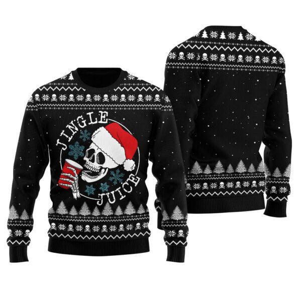Funny Jingle Juice Ugly Sweater Black